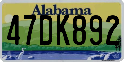 AL license plate 47DK892