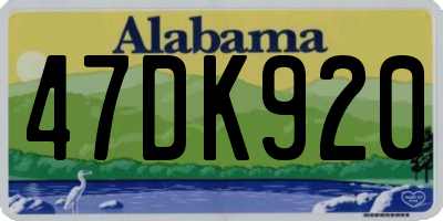 AL license plate 47DK920