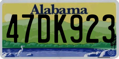 AL license plate 47DK923