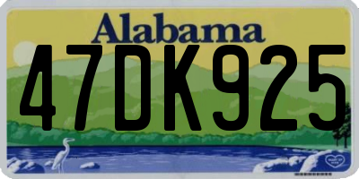 AL license plate 47DK925