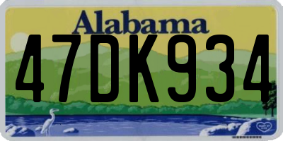 AL license plate 47DK934