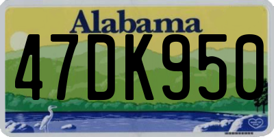 AL license plate 47DK950