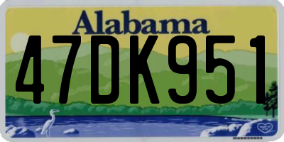 AL license plate 47DK951