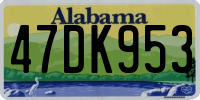 AL license plate 47DK953