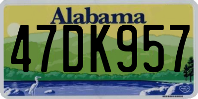 AL license plate 47DK957