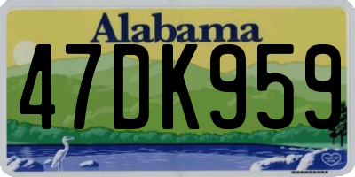 AL license plate 47DK959