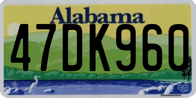AL license plate 47DK960