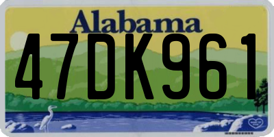AL license plate 47DK961