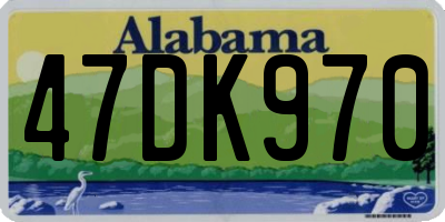 AL license plate 47DK970
