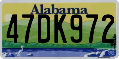 AL license plate 47DK972