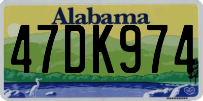 AL license plate 47DK974