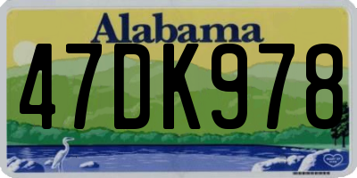 AL license plate 47DK978