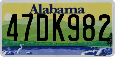 AL license plate 47DK982