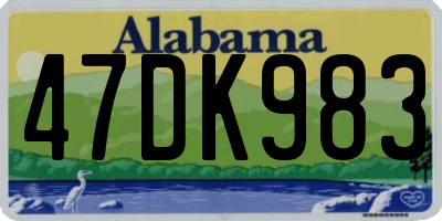 AL license plate 47DK983