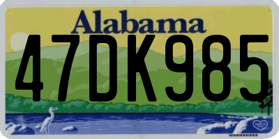 AL license plate 47DK985