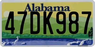 AL license plate 47DK987
