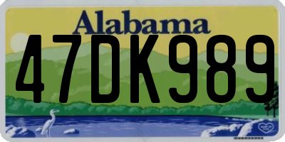 AL license plate 47DK989