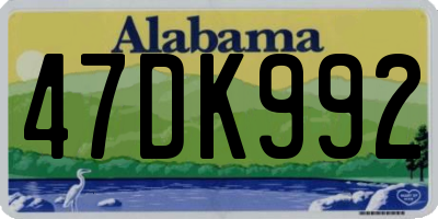 AL license plate 47DK992