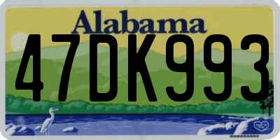 AL license plate 47DK993