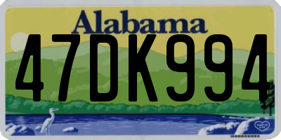 AL license plate 47DK994