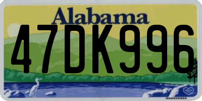 AL license plate 47DK996