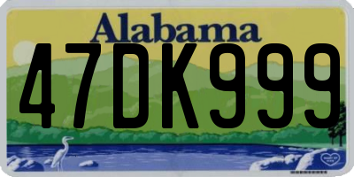 AL license plate 47DK999