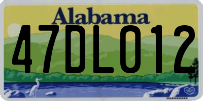 AL license plate 47DL012
