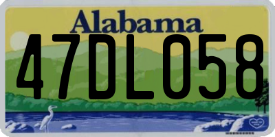 AL license plate 47DL058