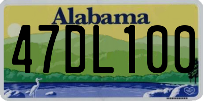 AL license plate 47DL100
