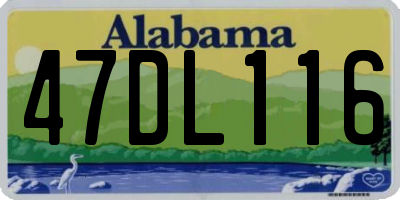 AL license plate 47DL116