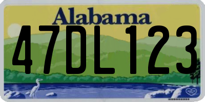 AL license plate 47DL123