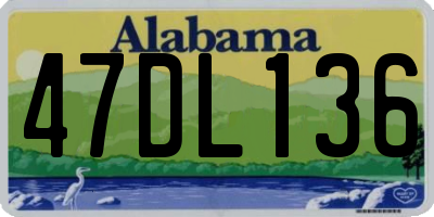 AL license plate 47DL136