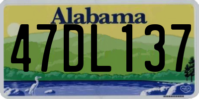 AL license plate 47DL137