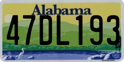 AL license plate 47DL193
