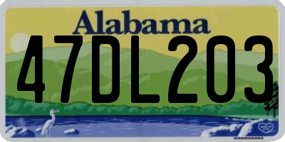 AL license plate 47DL203