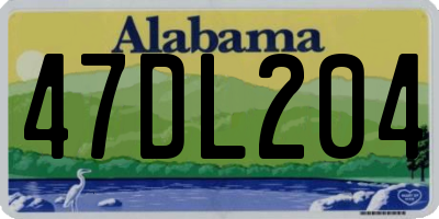 AL license plate 47DL204