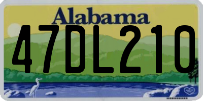 AL license plate 47DL210