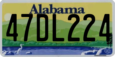 AL license plate 47DL224