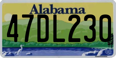 AL license plate 47DL230