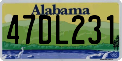 AL license plate 47DL231