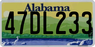 AL license plate 47DL233