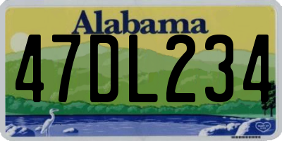 AL license plate 47DL234