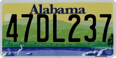 AL license plate 47DL237