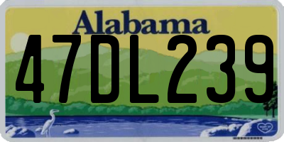 AL license plate 47DL239