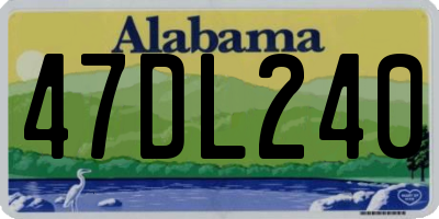 AL license plate 47DL240