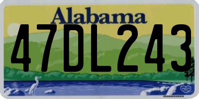 AL license plate 47DL243