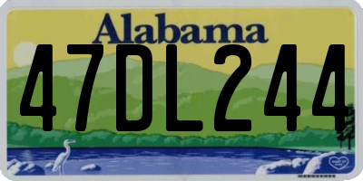 AL license plate 47DL244