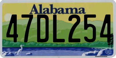 AL license plate 47DL254