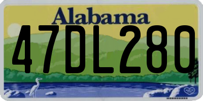 AL license plate 47DL280