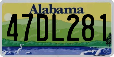 AL license plate 47DL281